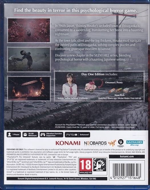 Silent Hill f Day One Edition - PS5 (A-Grade) (Genbrug)